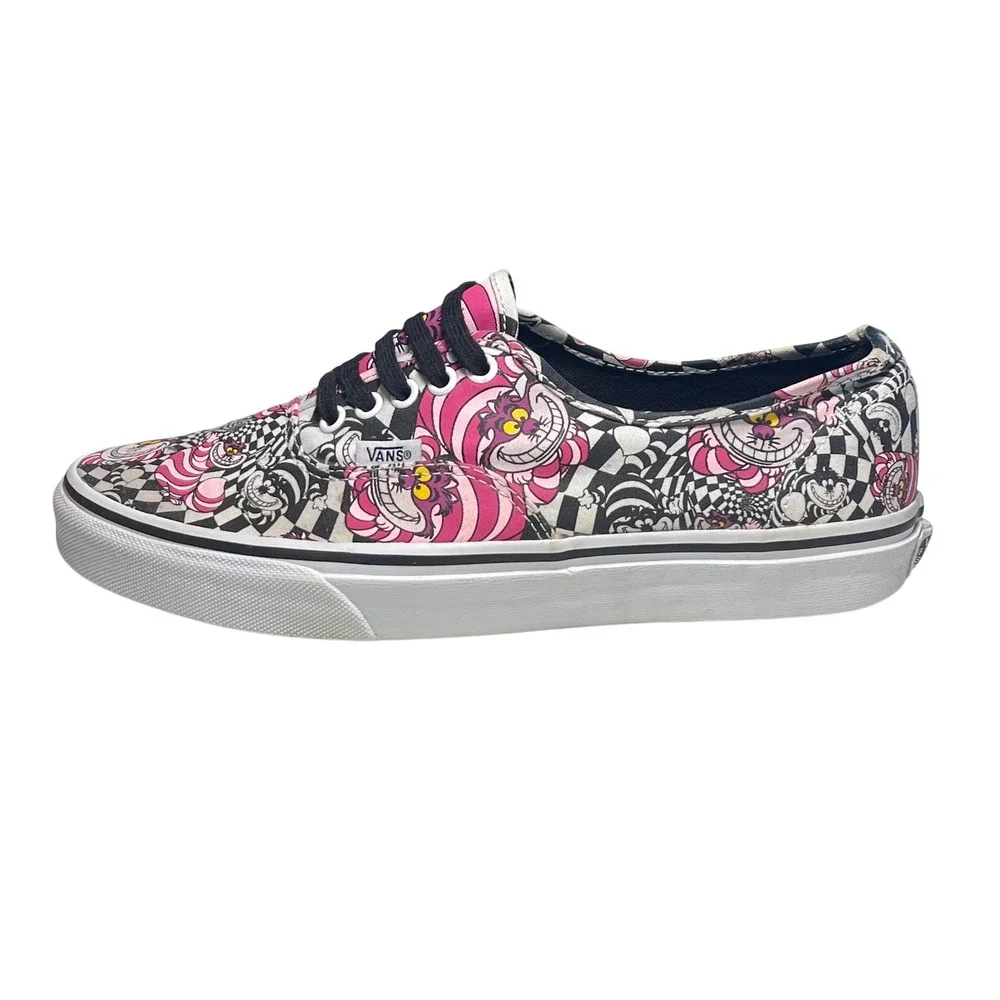 Vans Authentic Disney Cheshire Cat Women 10.5 Mens 9 Alice in Wonderland Checker